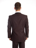 Brown 3 Piece Slim Fit Vested Suit