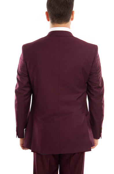 Burgundy One Button Slim Fit Suit