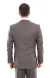Grey Birdseye Peak Lapel Three Piece Suit