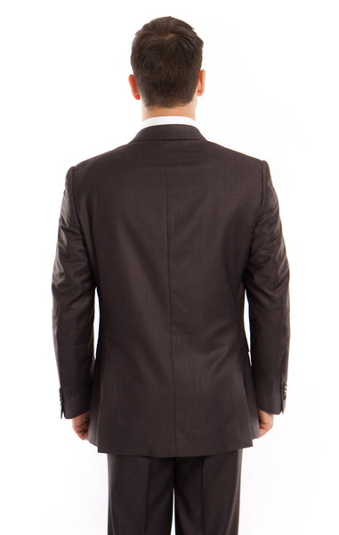 back of dark grey 1 button suit