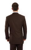 Dark Olive Green 100% Wool Stripe Suit