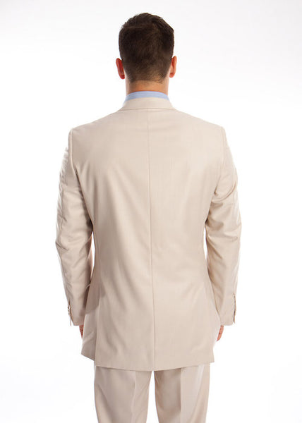 Tan 3 Piece Slim Fit Vested Suit