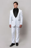 White 1 Button Shawl Lapel Slim Fit Tuxedo