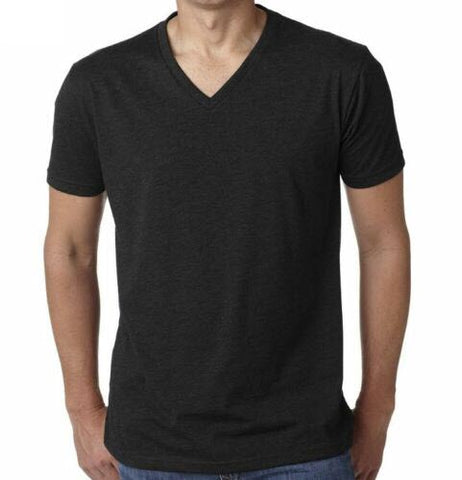 Men's Cotton Black V-Neck T-Shirt
