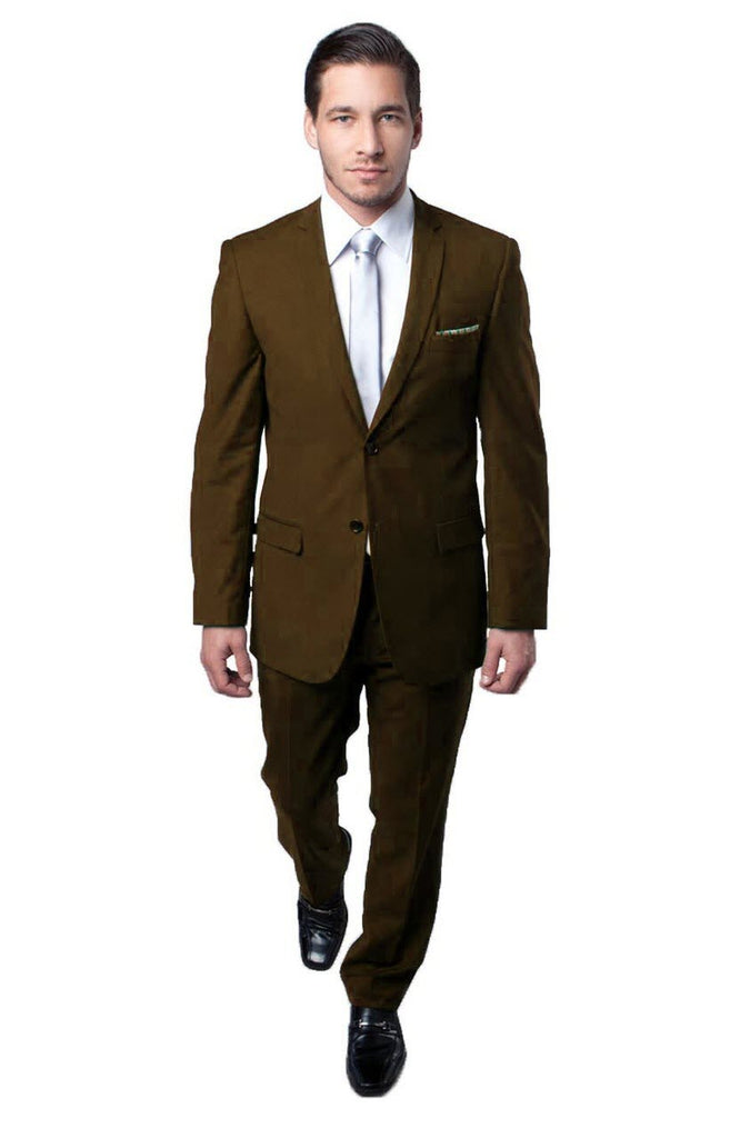 Terry rayon solid dark brown mens coat suit - G3-MCO1097 | G3fashion.com