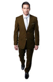 Two Button Brown Slim Fit Suit