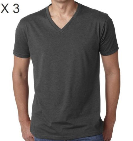 Men's Cotton Charcoal V-Neck T-Shirt
