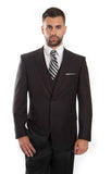 Charcoal Wool Windowpane Vested Suit