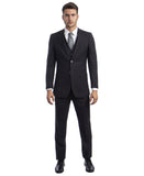 Dark Gray Pinstripe Slim Fit Vested Suit