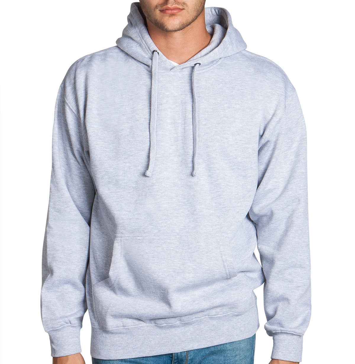 Heather Grey Fleece Pullover Hoodie