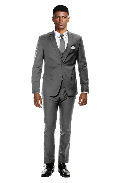 Gray Ultra Slim Fit 3-Piece Prom Suit