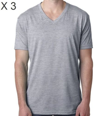 Men's Cotton Grey V-Neck T-Shirt