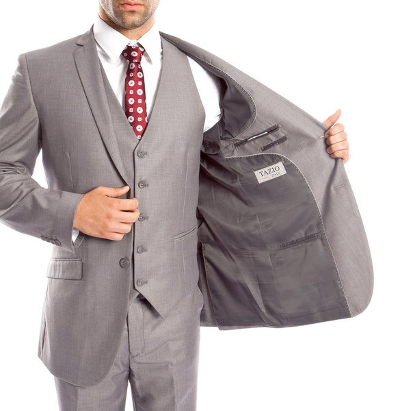 Light Grey Modern Fit 3-Piece Suit