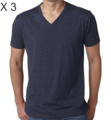 Men's Cotton Navy V-Neck T-Shirt