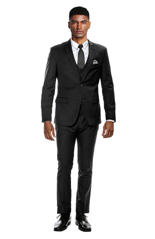 Black Ultra Slim Fit 3-Piece Prom Suit