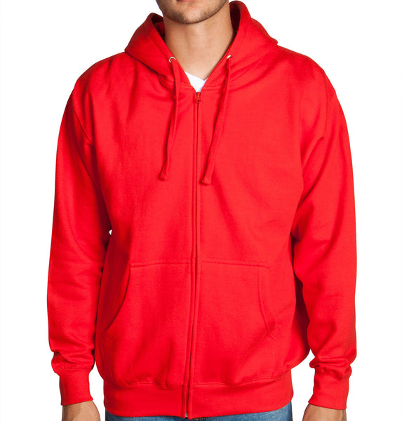 Red Zip Up Hoodie Sweatshirt