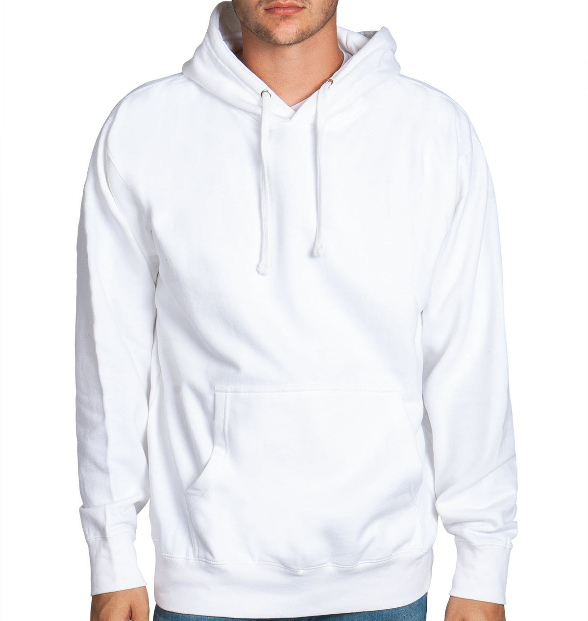 White Fleece Pullover Hoodie