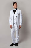 White 3 Piece Vested Slim Fit Tuxedo