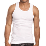 Men's 6 Pack A Shirts Cotton Tank Top White Undershirt